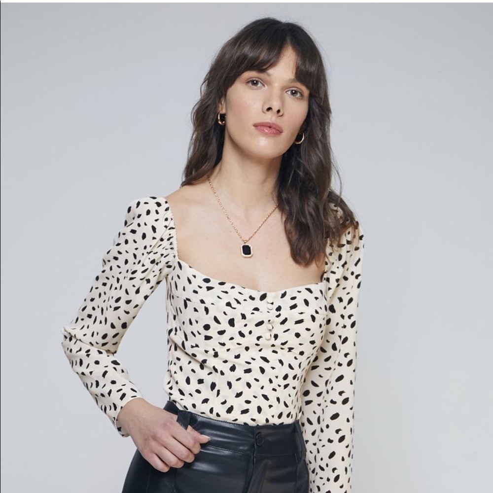 NWT Ivory Square Neck Top